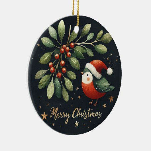 ベビーフォトクリスマスミスタントーロビンリース セラミックオーナメント (右)