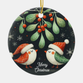 ベビーフォトクリスマスミスタントーロビンリース セラミックオーナメント