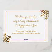 ベビーフォトクリスマス金ゴールド 箔シーズンカード (裏面)