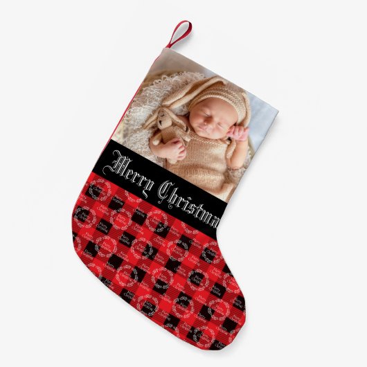 ベビーフォトクリスマス スモールクリスマスストッキング (正面 (吊り時))
