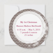 ベビーフォトグレー雪の結晶My 1stクリスマス シーズンカード (裏面)