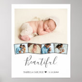 ベビーフォトコラージグザグザ写真ストリップカスタム ポスター (正面)