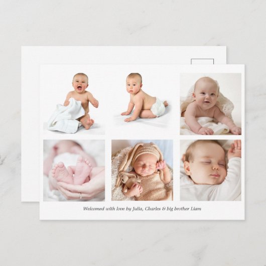 ベビーフォトコラージュウェルカムカード シーズンポストカード (正面/裏面)