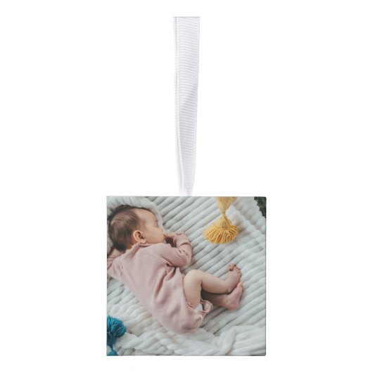 ベビーフォトコラージュキープザー名誕生日 キューブオーナメント (右)