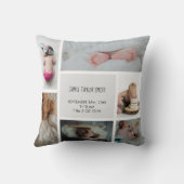 ベビーフォトコラージュキープザー名誕生日 クッション (裏面)