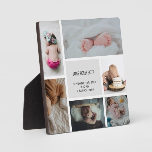 ベビーフォトコラージュキープザー名誕生日 フォトプラーク (正面)