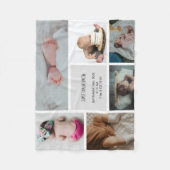 ベビーフォトコラージュキープザー名誕生日 フリースブランケット (正面)