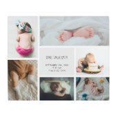 ベビーフォトコラージュキープザー名誕生日 メタルプリント (正面)