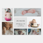 ベビーフォトコラージュキープザー名誕生日 ラッピングペーパーシート (正面2)