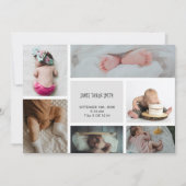 ベビーフォトコラージュキープザー名誕生日 案内状 (正面)
