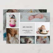 ベビーフォトコラージュキープザー名誕生日 案内状 (正面/裏面)