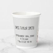 ベビーフォトコラージュキープザー名誕生日 紙コップ (左)