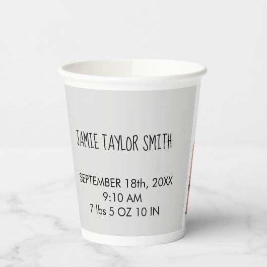 ベビーフォトコラージュキープザー名誕生日 紙コップ (左)