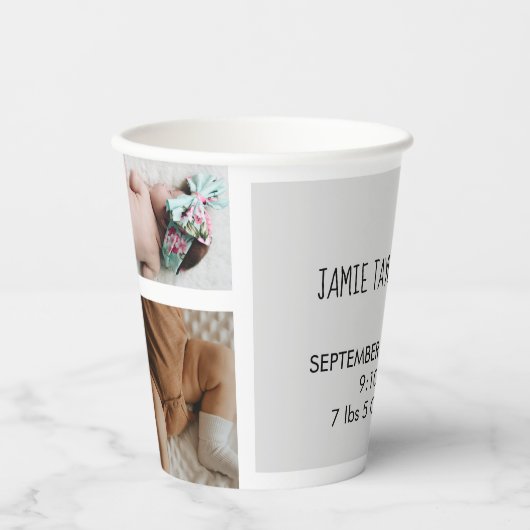 ベビーフォトコラージュキープザー名誕生日 紙コップ (正面)