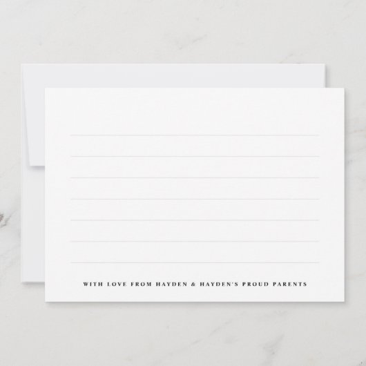 ベビーフォトコラージュ新生児ありがとう 案内状 (裏面)