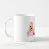 ベビーフォトコラージュ誕生統計12ヶ月カスタム コーヒーマグカップ (左)