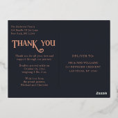 ベビーフォトサンキューユーモダンハート誕生フォイル 箔招待状ポストカード (裏面)