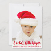 ベビーフォトサンタズリトルヘルパー赤クリスマス シーズンカード (正面)