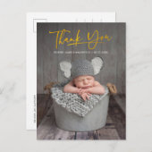ベビーフォトスクリプトサンキュー誕生 案内ポストカード (正面/裏面)