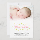 ベビーフォトハローワールド誕生 案内状 (正面)