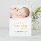 ベビーフォトハローワールド誕生 案内状 (スタンド正面)