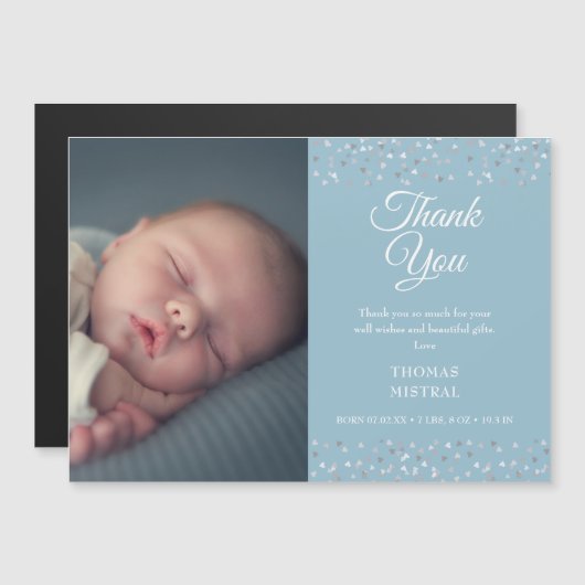 ベビーフォトハートありがとう誕生のお知らせ (正面/裏面)
