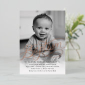 ベビーフォトバプテスマバラ金ゴールド 箔招待状 (立ち正面)