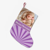 ベビーフォトパープルの背景 スモールクリスマスストッキング (正面 (吊り時))