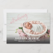 ベビーフォトピンクの誕生のお知らせ (正面)
