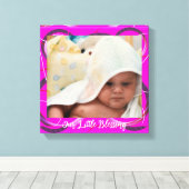 ベビーフォトピンク抽象芸術フレームキャンバス印刷 キャンバスプリント (インサイチュ (ウッドフロア))