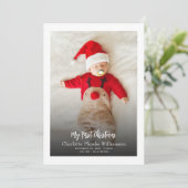 ベビーフォトファースト誕生統計クリスマス シーズンカード (スタンド正面)