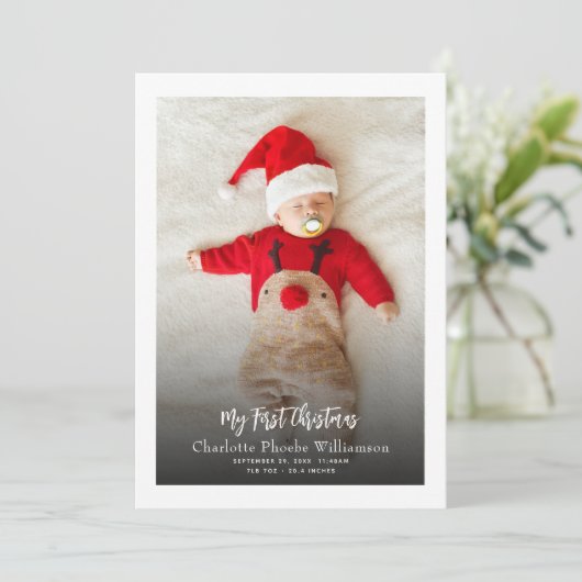ベビーフォトファースト誕生統計クリスマス シーズンカード (スタンド正面)