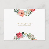 ベビーフォトフローラガーランド金ゴールドありがとう誕生An 案内ポストカード (裏面)