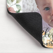 ベビーフォトフローラバラピンクバタフライボタニカル マウスパッド (コーナー)