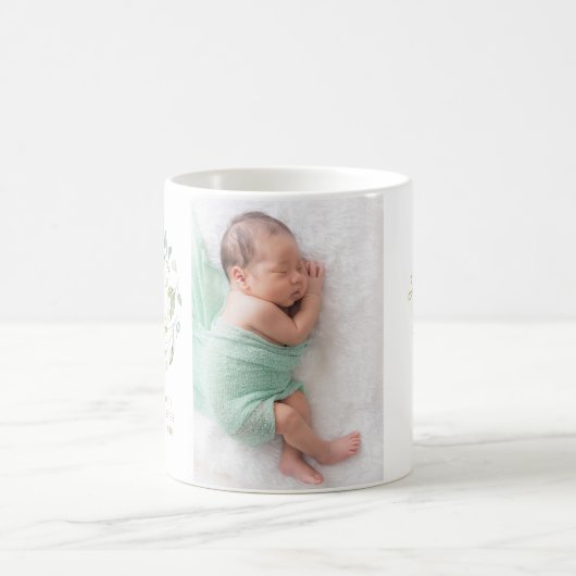 ベビーフォトフローラ感謝誕生発表 コーヒーマグカップ (中央)