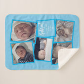 ベビーフォトブランケットの名前とパーソナライズされた文字 シェルパブランケット (正面(横))