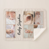 ベビーフォトブランケットDIY写真でパーソナライズ シェルパブランケット (正面(横))