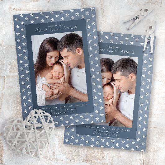 ベビーフォトブルースターズ誕生 案内状