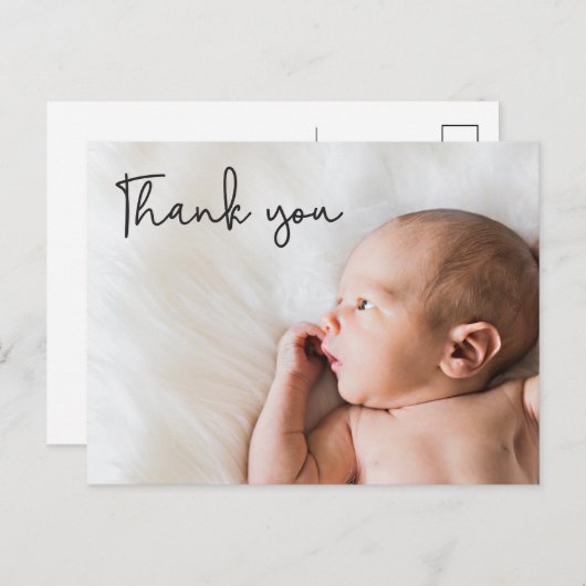 ベビーフォトベビー感謝していシャワーユーカスタム 案内ポストカード (正面/裏面)