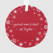 ベビーフォト初めてのクリスマススノーフレーク新しい親 オーナメント (裏面)