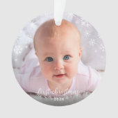 ベビーフォト初めてのクリスマススノーフレーク新しい親 オーナメント (正面)