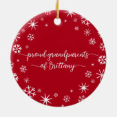 ベビーフォト初めてのクリスマススノーフレーク祖父母 セラミックオーナメント (裏面)