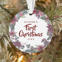 ベビーフォト初めてのクリスマスフローラ休日 オーナメント