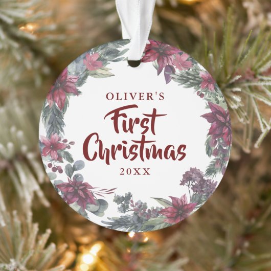 ベビーフォト初めてのクリスマスフローラ休日 オーナメント (ツリー)