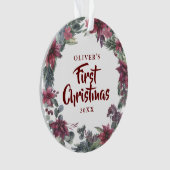 ベビーフォト初めてのクリスマスフローラ休日 オーナメント (正面)
