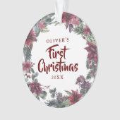 ベビーフォト初めてのクリスマスフローラ休日 オーナメント (正面)