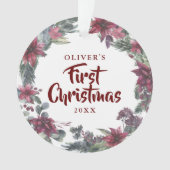 ベビーフォト初めてのクリスマスフローラ休日 オーナメント (正面)
