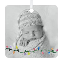 ベビーフォト初めてのクリスマス名Year Lights Art