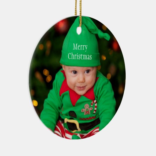 ベビーフォト小妖精や小人メリークリスマス セラミックオーナメント (右)