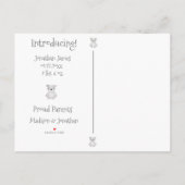 ベビーフォト男女兼用タイポグラフィ名の状態 案内ポストカード (裏面)